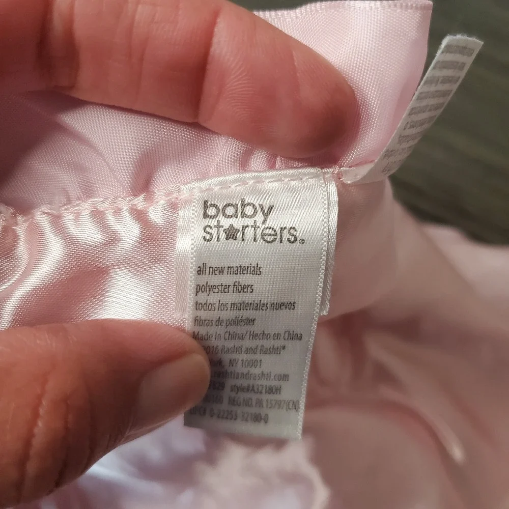 Baby Starters Lovey Bear Thank Heaven for Little Girls Blanket Satin Pink Rattle